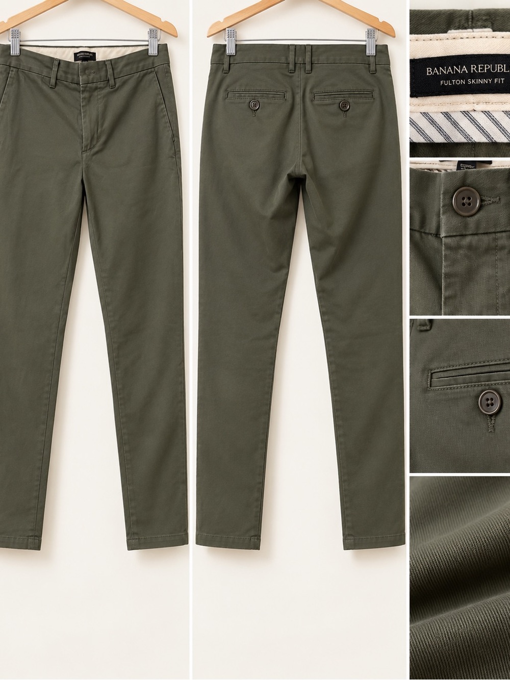 Banana Republic Fulton Skinny Fit Pants — Olive